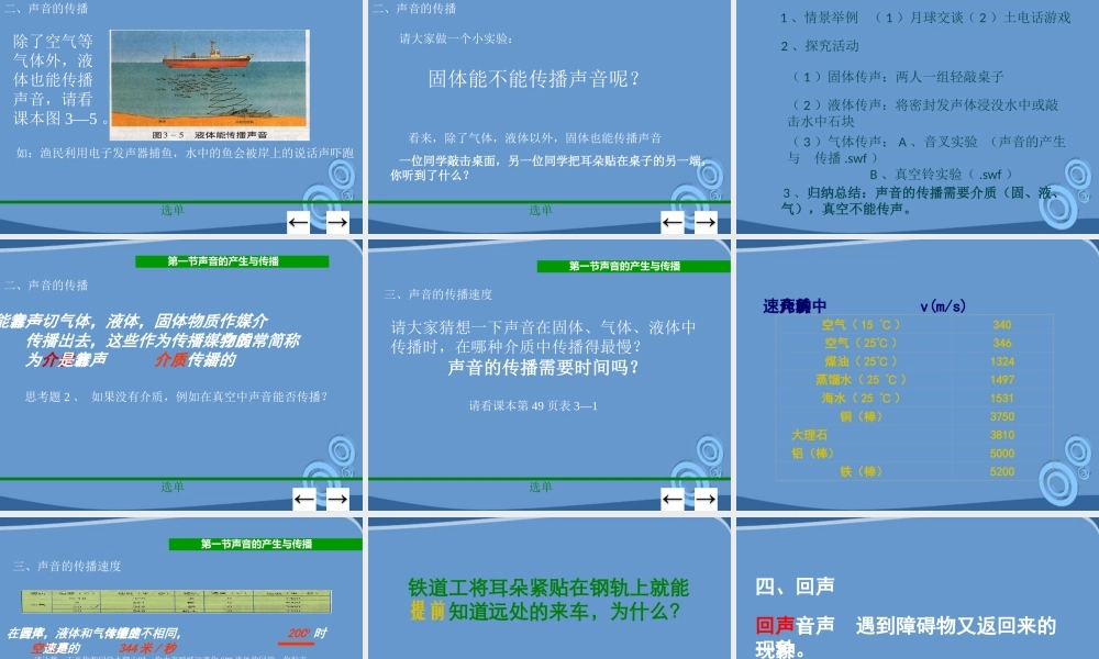 八年级物理上册 声音的产生与传播 课件 人教新课标版 课件