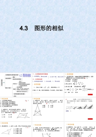 九年级数学中考复习-43图形的相似课件北师大版 课件
