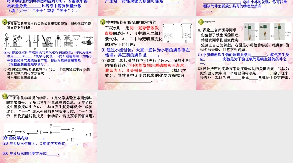 化学评价研讨暨复习备考会9 秭归县试题精选课件