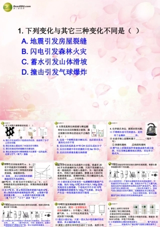 化学评价研讨暨复习备考会9 秭归县试题精选课件