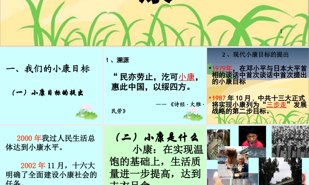 八年级政治下册 3.1(感受小康)课件 湘师版 课件