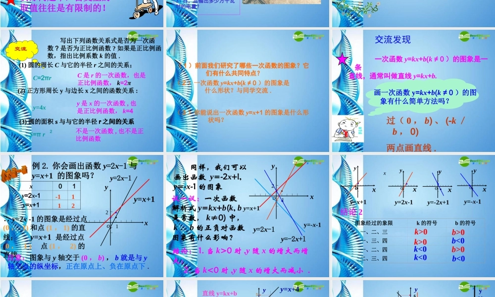 七年级数学下册 11.15(一次函数的图像与性质)课件 青岛版 课件