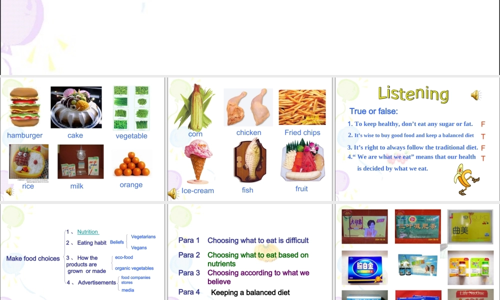 新课标 人教版Unit13 We are what we eat 课件