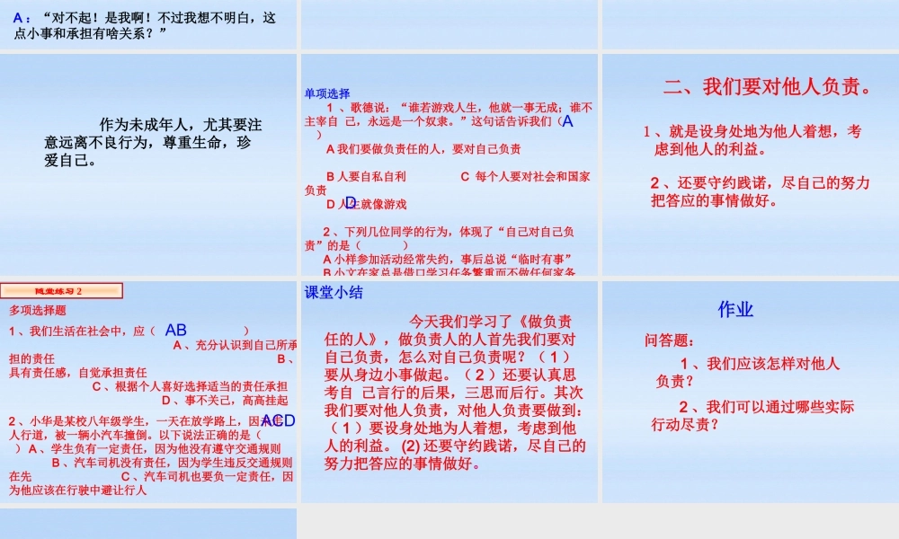 八年级政治上册 做负责人的人第1课时课件 北师大版 课件