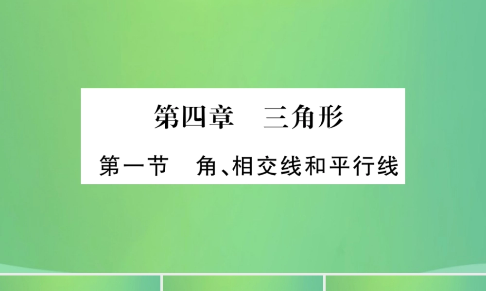 中考数学复习 第一轮 考点系统复习 第四章 三角形 第一节 角、相交线和平行线(精练)课件