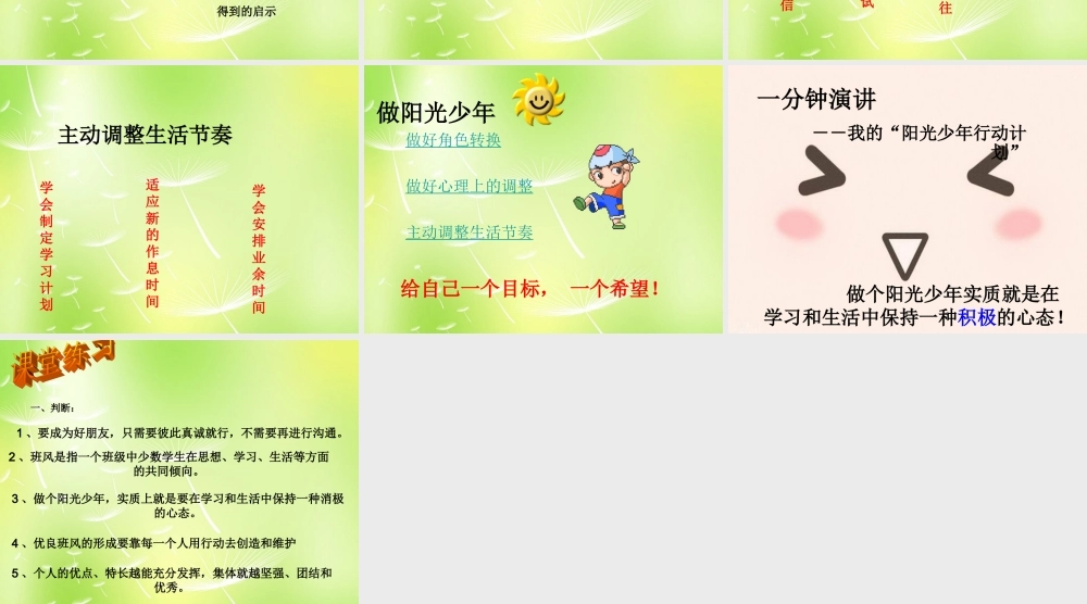 中学七年级政治上册(1.2 适应学校新生活)课件 苏教版 课件