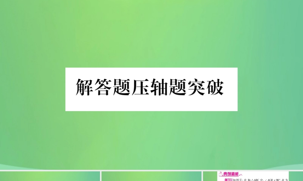 中考数学复习 第三轮 压轴题突破 重难点突破四 几何图形的相关证明与计算(精练)课件