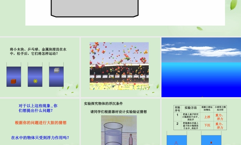 八年级物理 7.5 物体的浮与沉课件 沪科版 课件