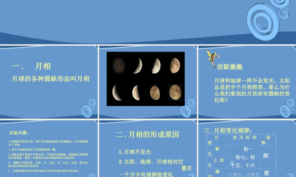 七年级科学上册 月相课件 浙教版 课件