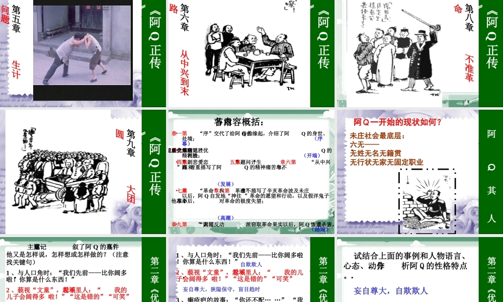 人教版高三语文阿Q正传 课件示例 课件