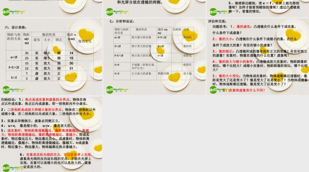 八年级物理上册 3.3凸透镜成像规律课件 人教新课标版 课件