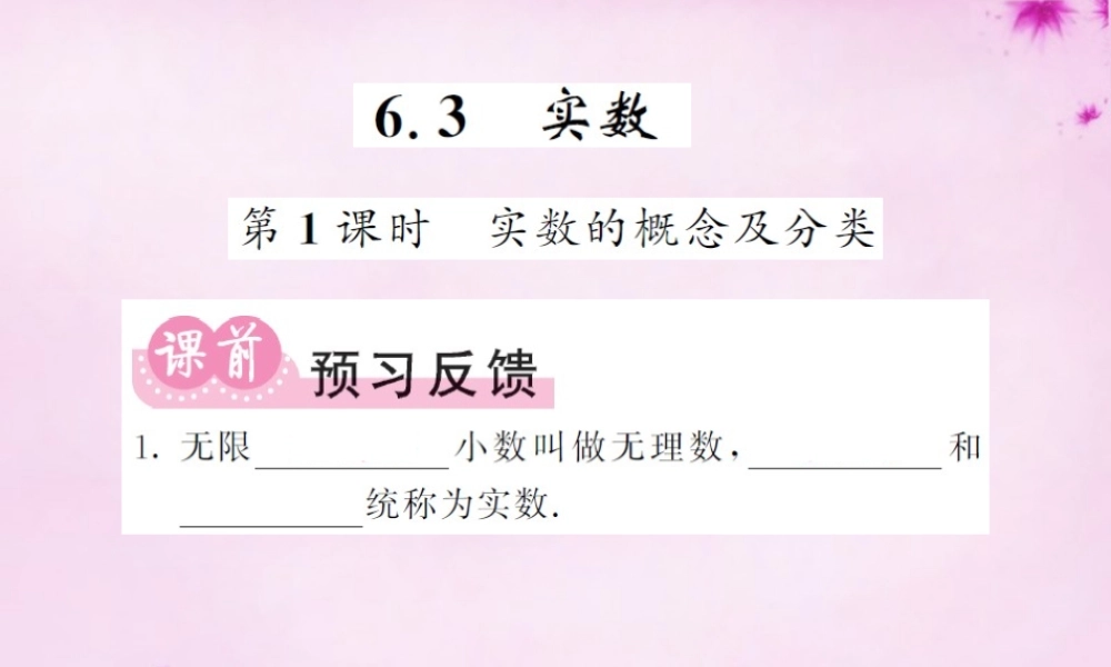 七年级数学下册 6.3 实数(第1课时)实数的概念及分类课件 (新版)新人教版 课件