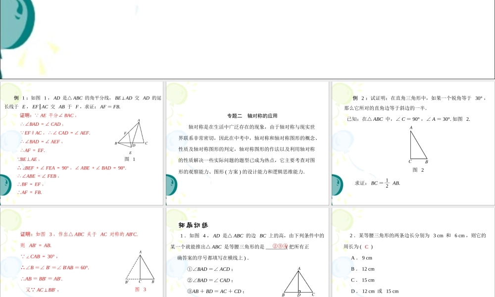 《轴对称》__章末巩固复习专题