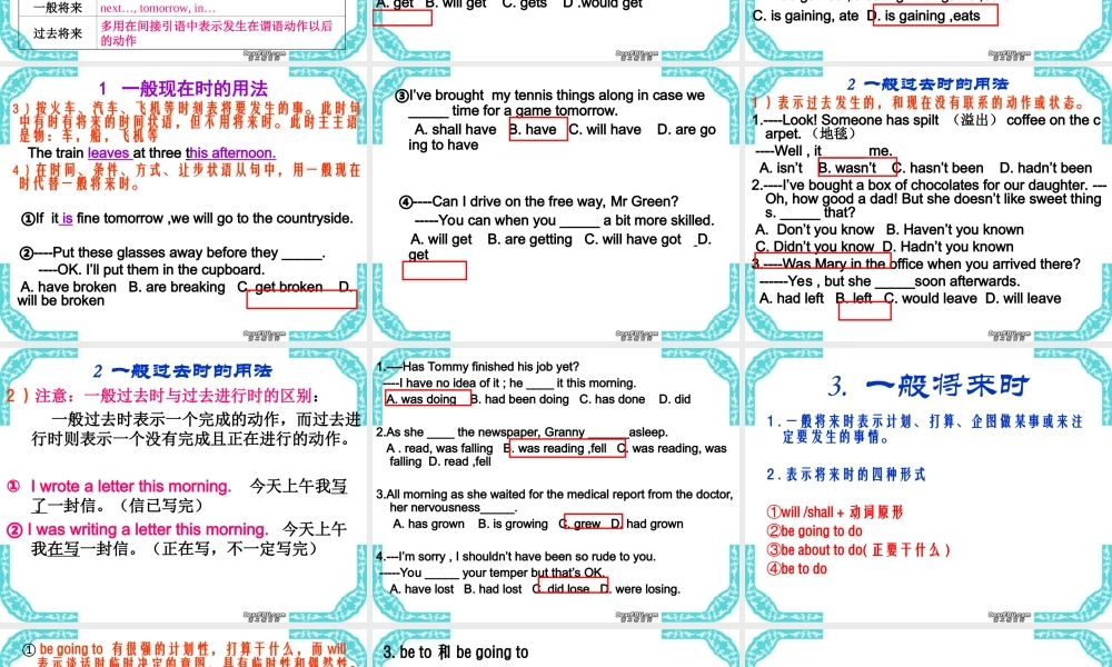 时态和语态复习课件 新课标 人教版 课件