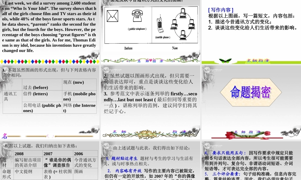 广东省连州市高三英语分类复习 基础写作课件