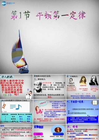 八年级物理下册 8.1 牛顿第一定律课件1 (新版)新人教版 课件