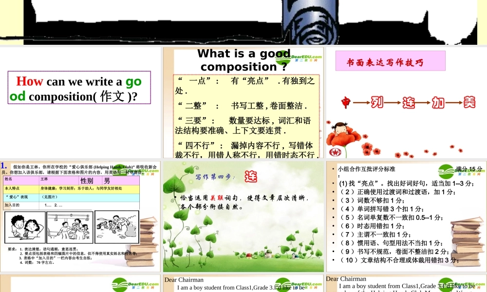 九年级英语中考书面表达复习专题课件