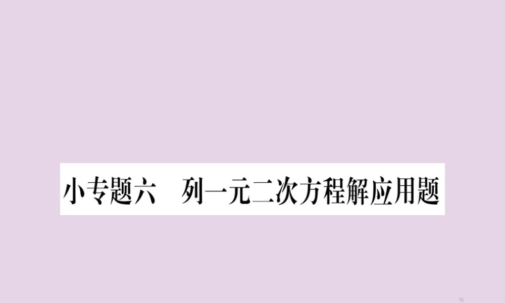 九年级数学上册 第22章 一元二次方程 小专题(6)作业课件 (新版)华东师大版 课件