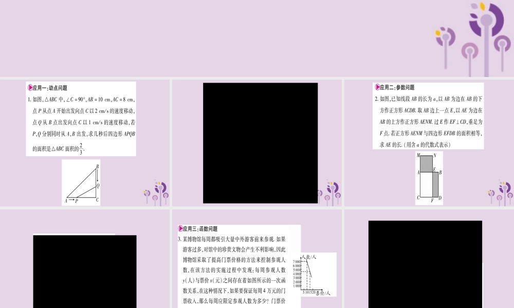 九年级数学上册 第22章 一元二次方程 小专题(6)作业课件 (新版)华东师大版 课件
