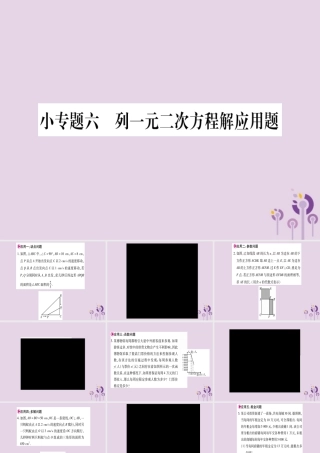 九年级数学上册 第22章 一元二次方程 小专题(6)作业课件 (新版)华东师大版 课件