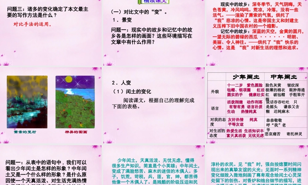 九年级语文上册 9(故乡)课件2 新人教版 课件