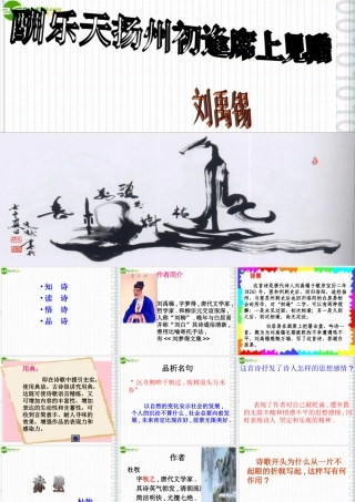 七年级语文上册 (酬乐天扬州初逢席上见赠)课件 沪教版 课件