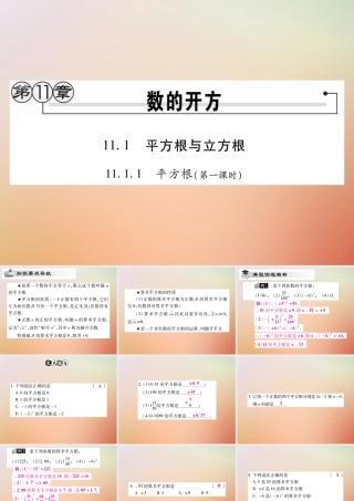 八年级数学上册 第11章 数的开方 11.1 平方根与立方根 11.1.1 平方根(第1课时)课时检测课件 (新版)华东师大版 课件
