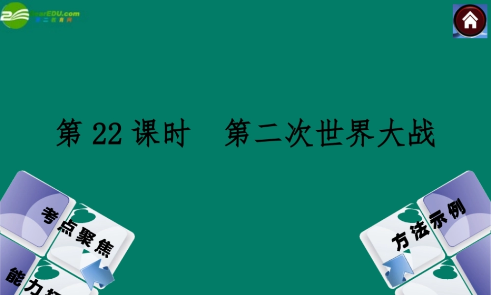 中考历史总复习 第22课时 第二次世界大战课件 岳麓版 课件