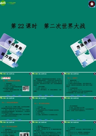 中考历史总复习 第22课时 第二次世界大战课件 岳麓版 课件