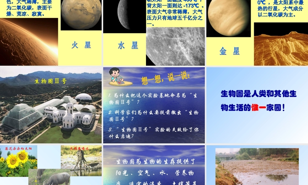 七年级生物上：第2章第2节生物生存的家园-生物圈精品课件(苏科版) 课件