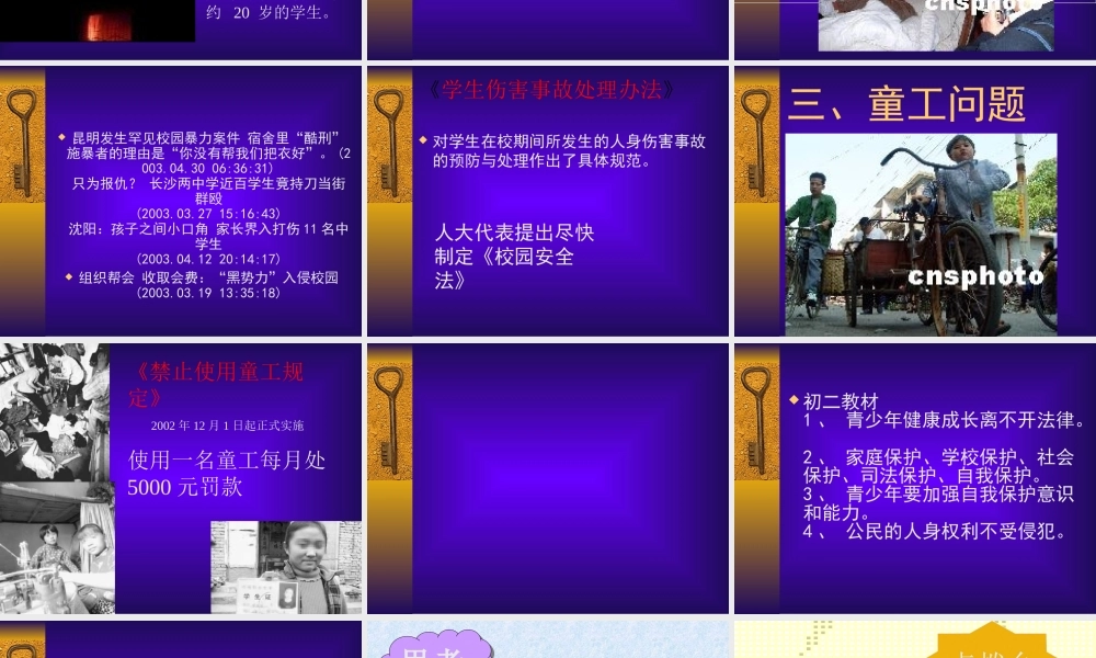 八年级政治依法保护青少年的健康成长课件 新课标 人教版 课件