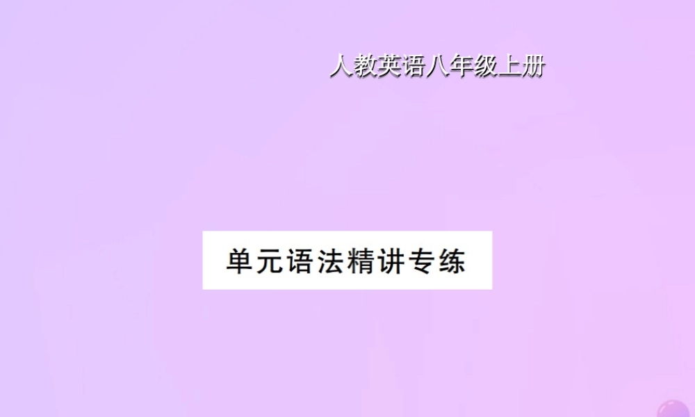 八年级英语上册 Unit 5 Do you want to watch a game show语法精讲专练习题课件 (新版)人教新目标版 课件