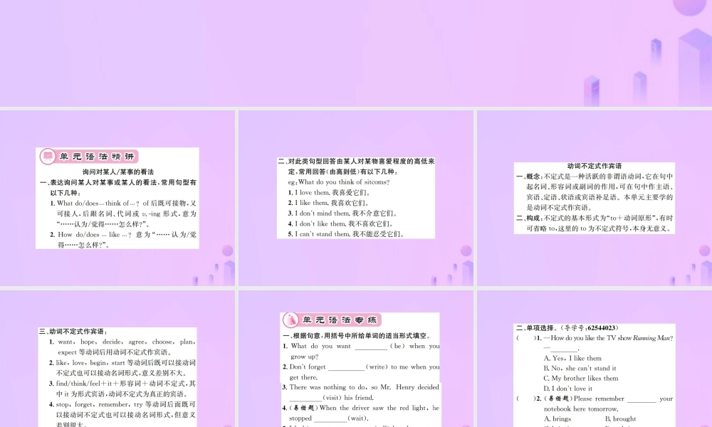 八年级英语上册 Unit 5 Do you want to watch a game show语法精讲专练习题课件 (新版)人教新目标版 课件