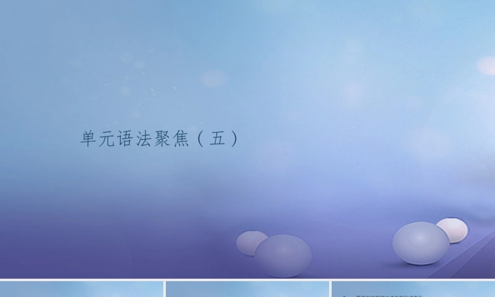 九年级英语全册 Unit 5 What are the shirts made of语法聚焦(五)习题课件 (新版)人教新目标版 课件