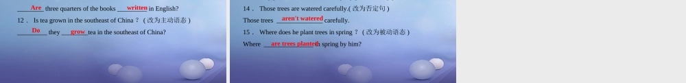 九年级英语全册 Unit 5 What are the shirts made of语法聚焦(五)习题课件 (新版)人教新目标版 课件