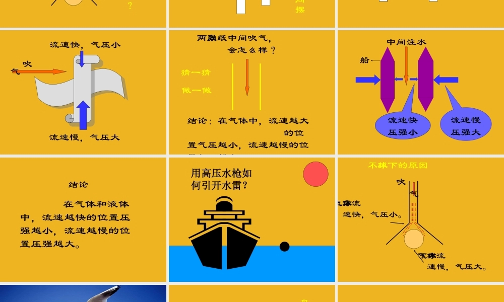 八年级科学上册 3.4流体压强与流速的关系课件 华师大版 课件