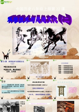 八年级历史上册 第22课科学技术与思想文化(二)课件 人教新课标版 课件