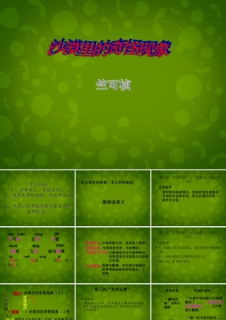 八年级语文下册 11 沙漠里的奇怪现象课件1 苏教版 课件