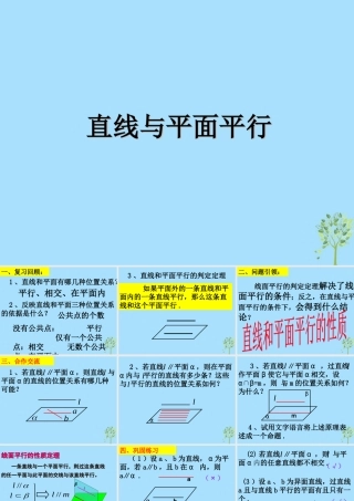 山西省忻州市高考数学 专题 直线与平面平行复习课件