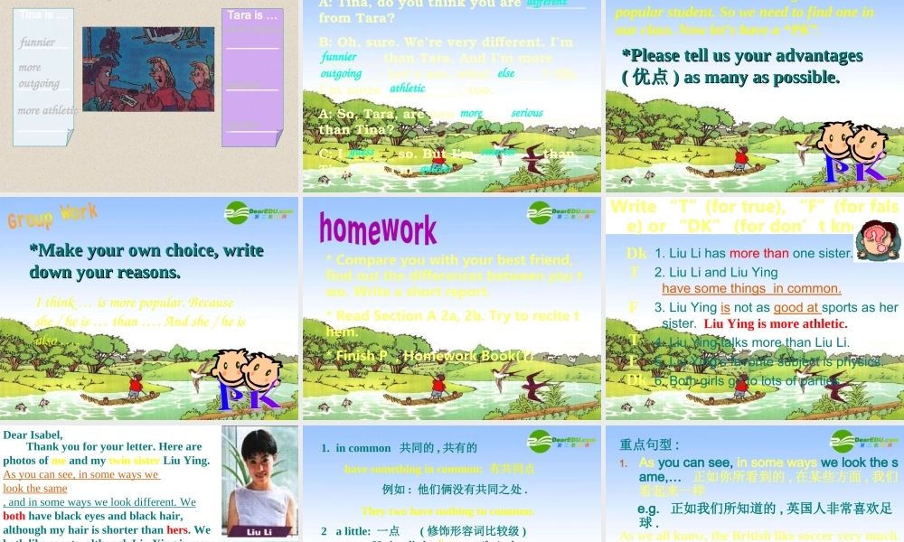 八年级英语上册 Unit 6 I m more outgoing than my sister单元课件 人教新目标版 课件