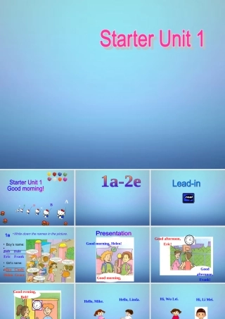 广东省东莞市石碣镇四海之星学校七年级英语上册 Starter Unit 1 Good morning课件 (新版)人教新目标版 课件