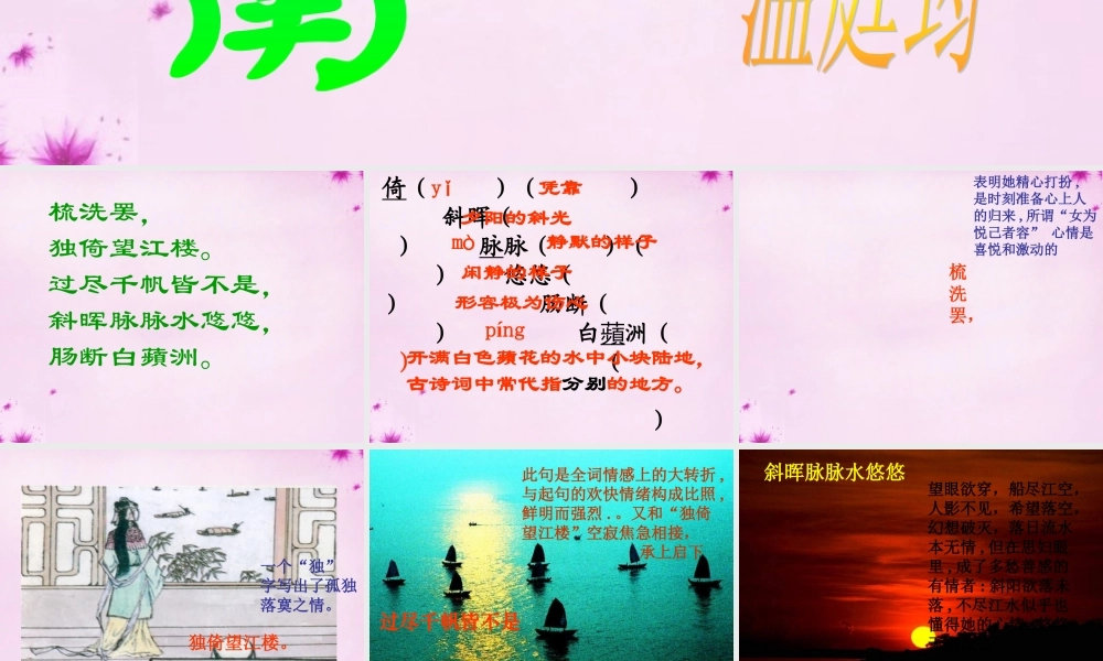 九年级语文上册 第六单元 25(词五首)课件 新人教版 课件