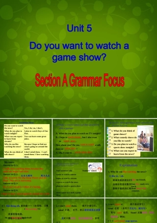八年级英语上册 Unit 5 Do you want to watch a game show Section A 2课件 (新版)人教新目标版 课件