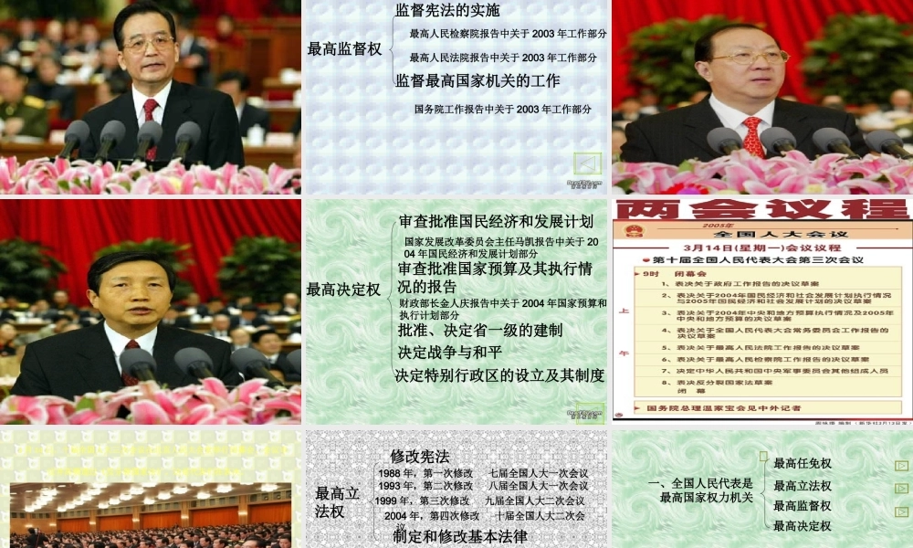 初三政治我国的根本政治制度 苏教版 课件