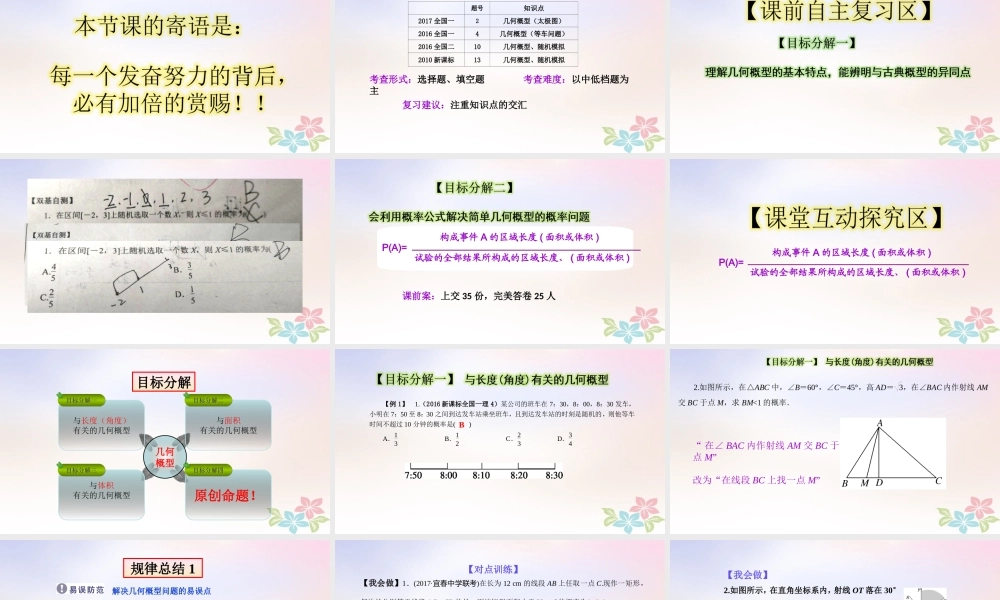 山东省胶州市高考数学一轮复习 专题 几何概型课件 文 课件