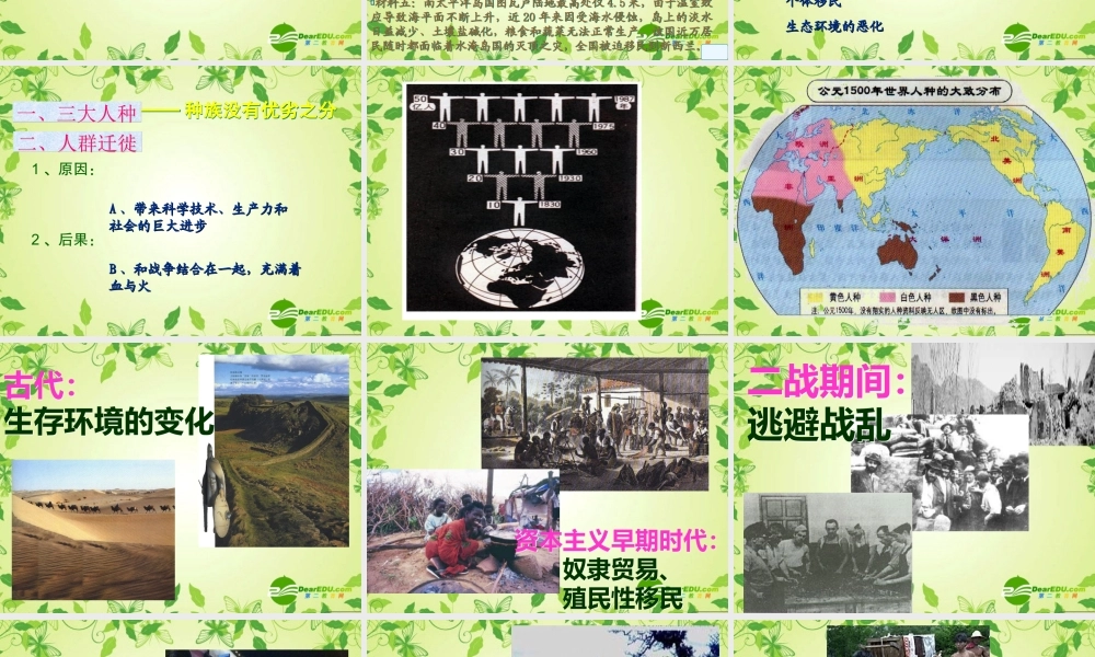 八年级地理上册 第三章第一节人种和人口课件 中图版 课件