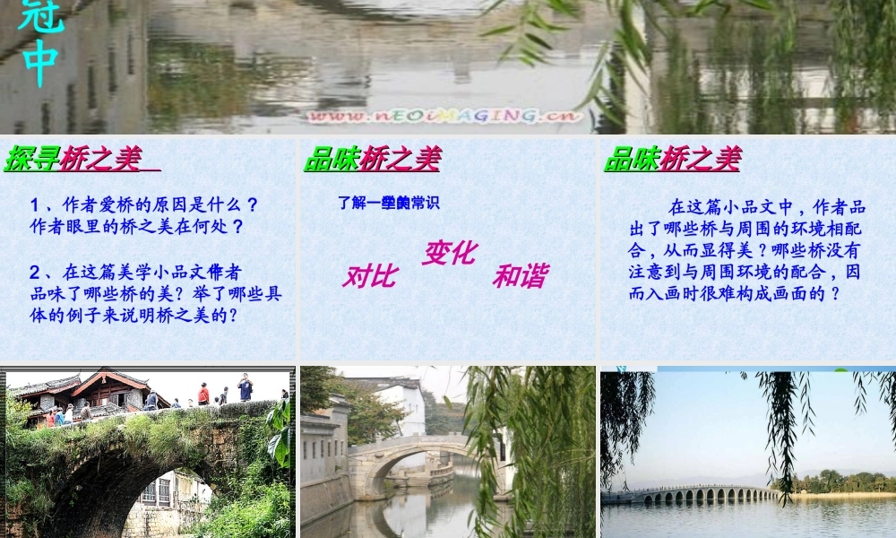 八年级语文上册 (桥之美)优秀课件(15页) 人教新课标版 课件