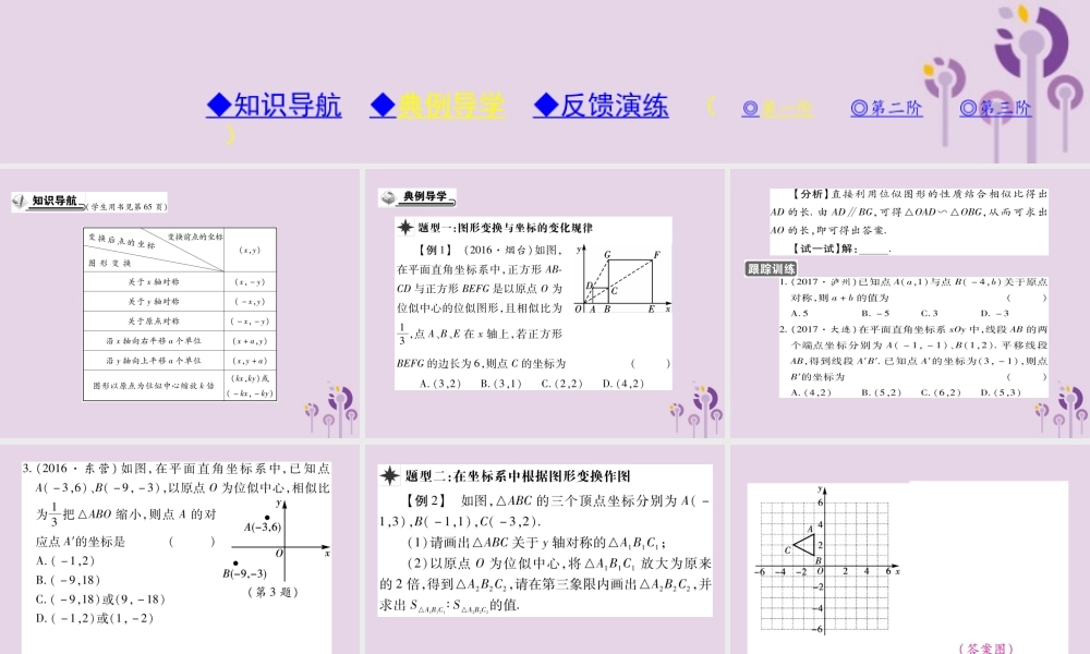 九年级数学上册 第23章 图形的相似 236 图形与坐标 2362 图形的变换与坐标习题课件 (新版)华东师大版 课件