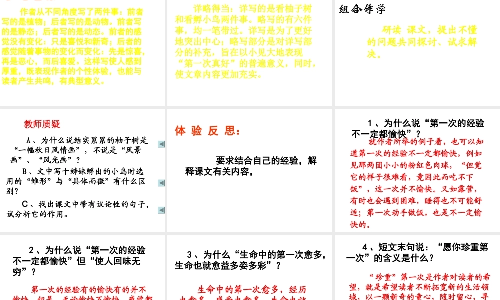 八年级语文第一次真好课件2 鄂教版 课件
