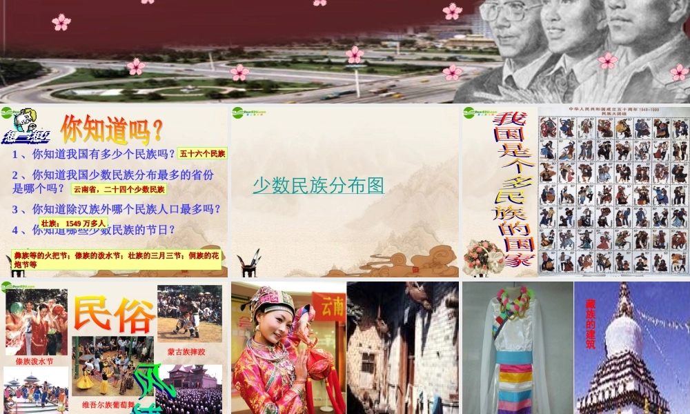 八年级政治下册 第四单元第一节(多民族的大家庭)课件 湘师版 课件